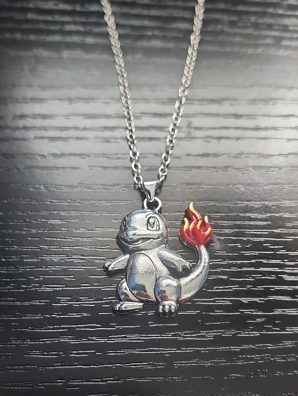 Charmander-inspired Pokemon Necklace with Flame-Tail